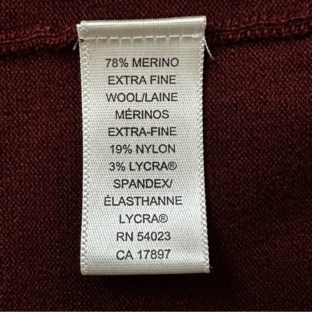 Banana Republic Stretch Merino Blend Maroon Men's Long Sleeves Polos, Size XL